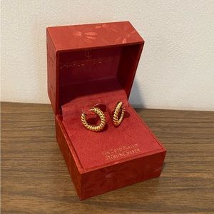 Charlotte & Lexi 14k gold plated sterling silver hoop earrings